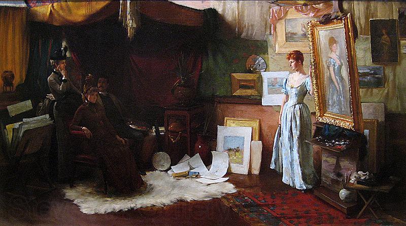 Charles Courtney Curran Fair Critics France oil painting art
